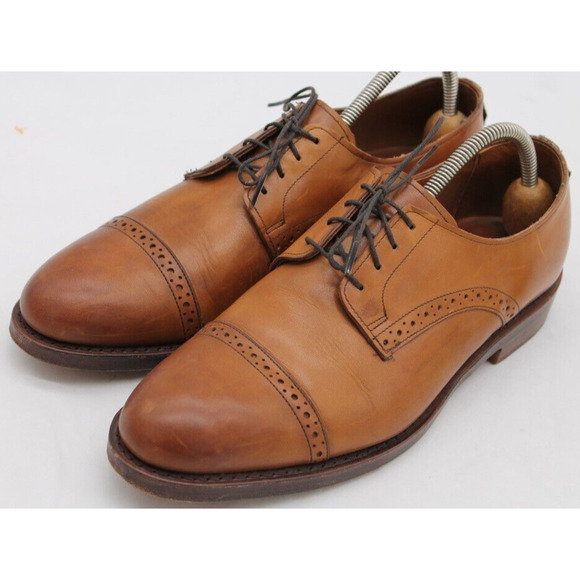 Polo Ralph Lauren Saddle Brown cap toe Broque oxford Shoes Made in USA US 9.5 D main image 5